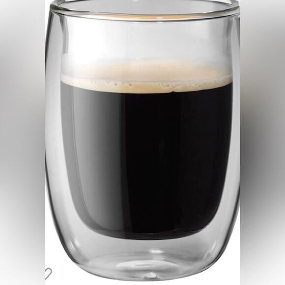 Set of two thick coffee glasses.  Purchased as wine glasses - Picture 2 of 4